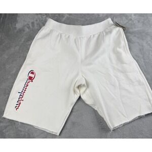 Champion Reverse Weave Shorts Men Medium White Raw Hem Sweat Shorts NWT